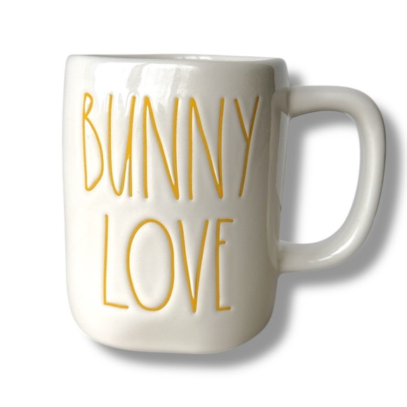 Rae Dunn Bunny Love Mug Off White and Yellow - Picture 1 of 10